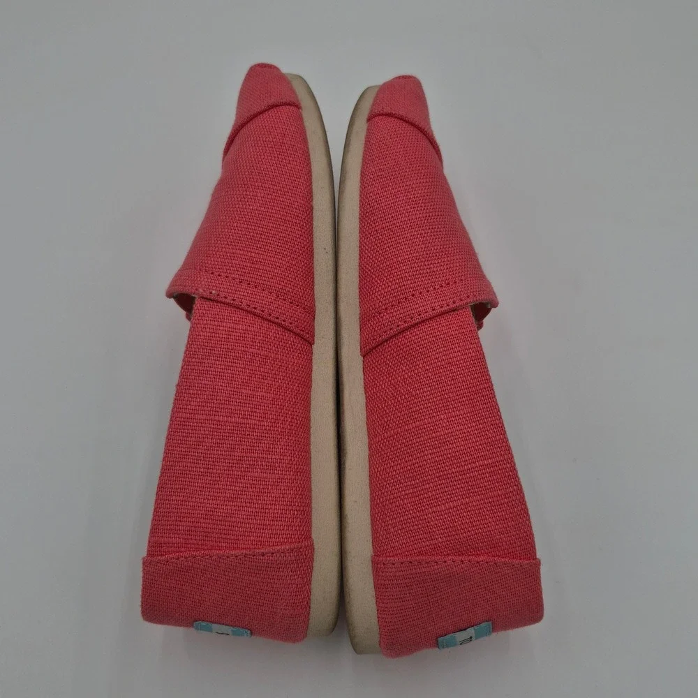 TOMS Womens Classic Alpargata Slip On Shoes Coral Pink Textile 10020572 Size 5.5